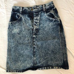 Vintage Acid Wash Denim Skirt